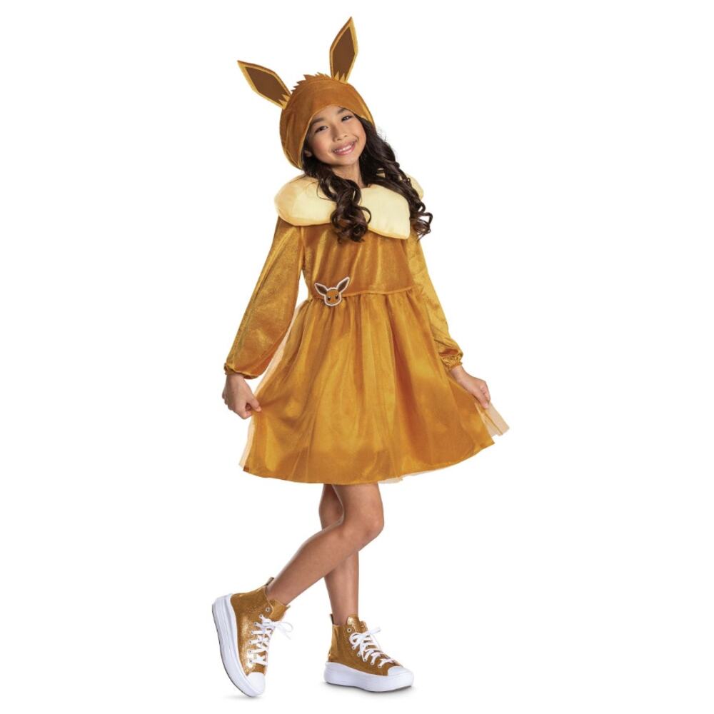 Pokemon Girls Eevee Hooded Costume Dress Size Large 10-12